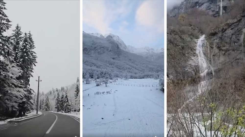 Rama sjell magjepsjen e bardhësisë në Luginën e Valbonës  pjesë e Parkut Kombëtar të Alpeve të Shqipërisë