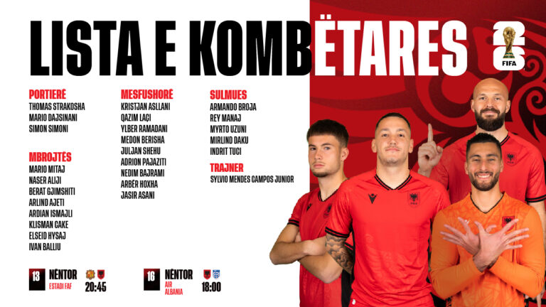 Kupa e Botës 2026/ Sylvinho shpall listën e Kombëtares për dy ndeshjet e fundit kualifikuese ndaj Andorrës dhe Anglisë