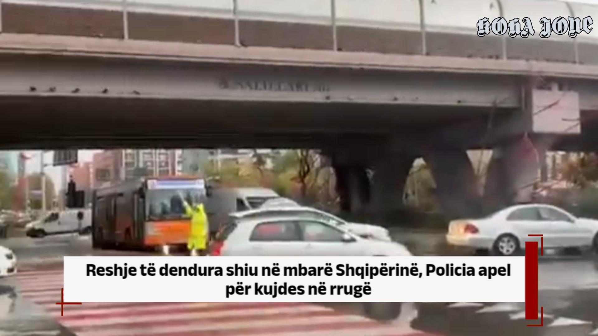 Reshje të dendura shiu në mbarë Shqipërinë  Policia apel për kujdes në rrugë