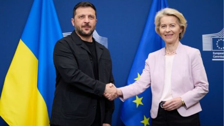Zelensky bisedë telefonike me Von der Leyen: Jemi në fazë vendimtare, BE-ja të na mbështesë