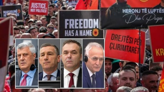 “‘Liria ka emër’, shqiptarët në Shkup protestojnë në mbështetje të ish-krerëve të UÇK-së