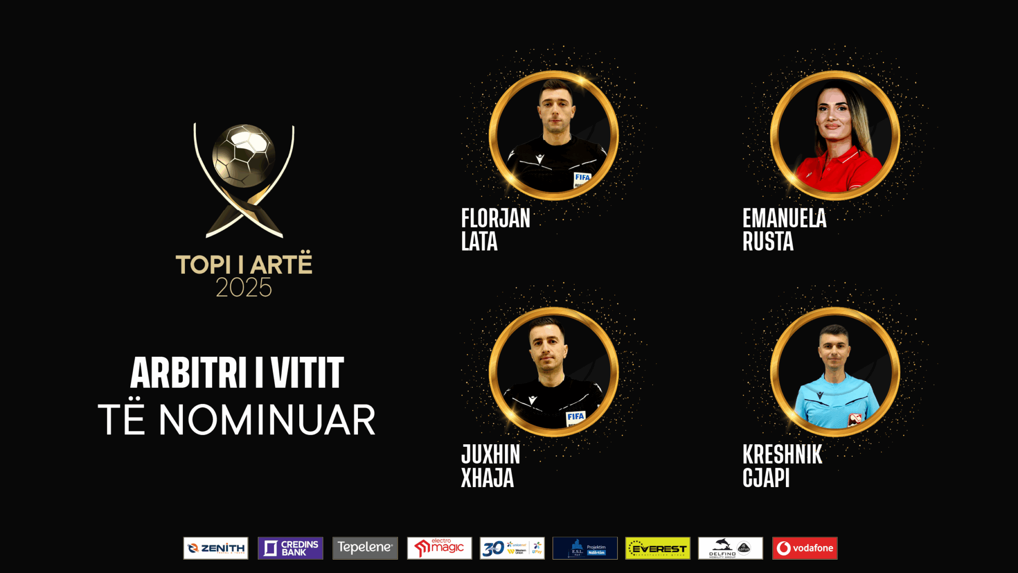Mbrëmja Gala  Topi i Artë 2025   Arbitri i Vitit   ja 4 emrat e nominuar për këtë edicion