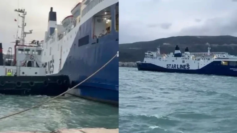 Moti i keq, trageti futet në portin e Vlorës me ndihmën e rimorkiatorëve