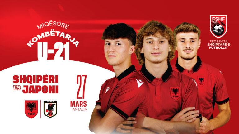 U-21/ Shqipëria përballet me Japoninë më 27 mars në Antalia