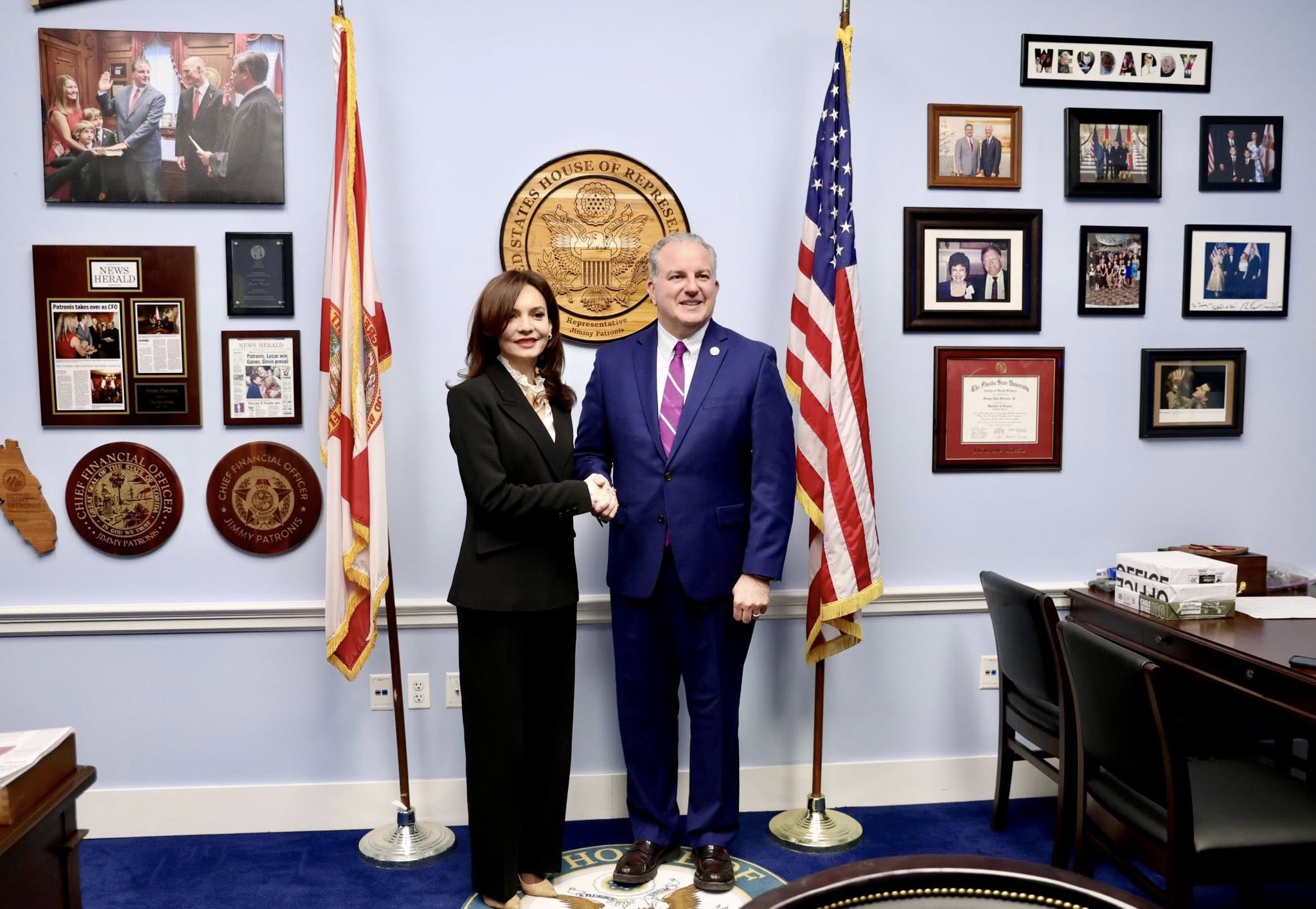 Ministrja Spiropali në Washington  takim me kongresmenin Jimmy Patronis  Bashkëpunim për investime amerikane