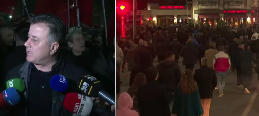 FOTO  Digjen koshat në qendër të Tiranës  Flamur Noka  Skenari i tyre nuk na ndalon  ne jemi në marshim