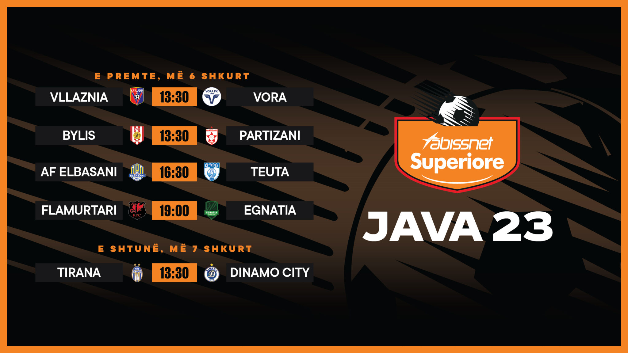 Java e 23 të e Abissnet Superiore sjell duele interesante  spikat Tirana Dinamo