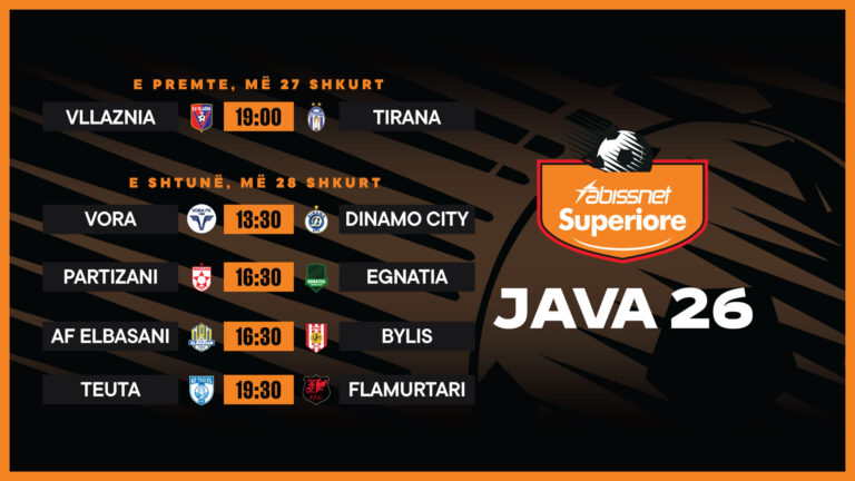 “Abissnet Superiore”/ Java e 26-të luhet të premten dhe të shtunën, nis me klasiken Vllaznia-Tirana