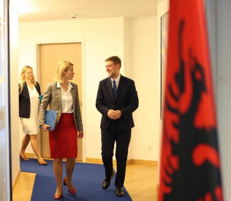 FOTO/ Ministri Hoxha në Bruksel, pritet nga Kaja Kallas: Shqipëria një aleat i besuar për sigurinë europiane