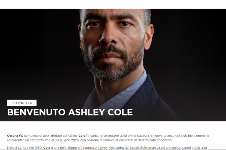 Shpendi me trajner të ri, Ashley Cole merr drejtimin e Cesena-s