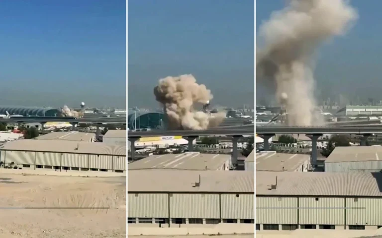 Droni rrëzohet pranë Aeroportit të Dubait, ja pamjet (VIDEO)