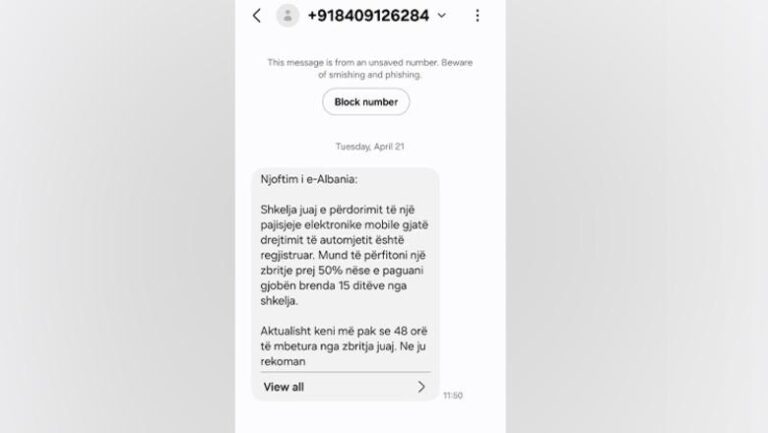 ”Paguaj gjobën e makinës”, sms mashtruese në emër të e-Albania