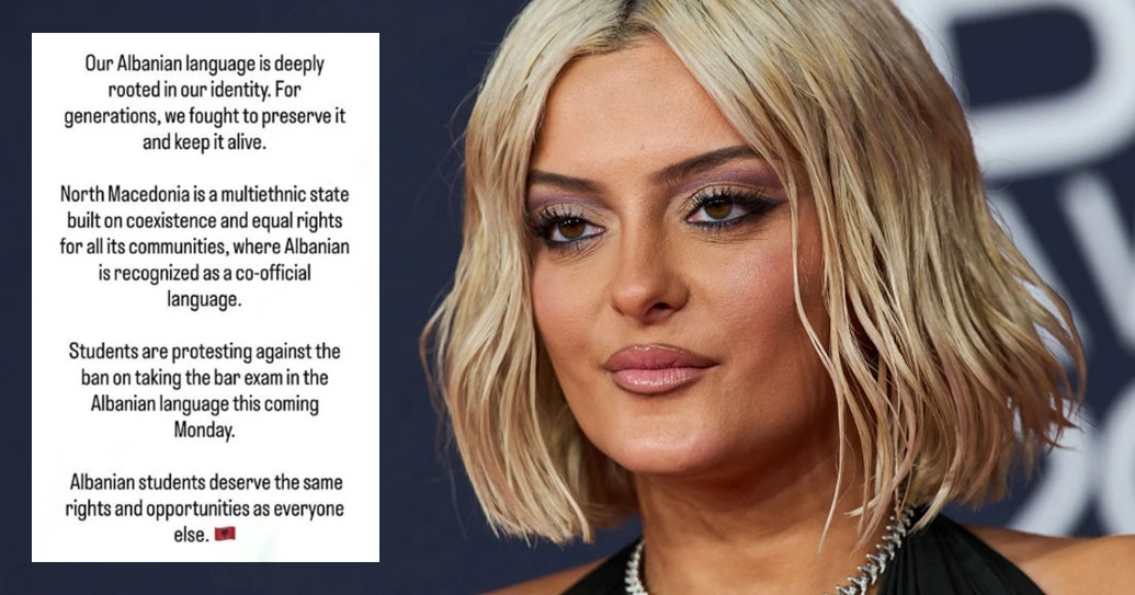 Bebe Rexha mbështet studentët shqiptarë në Maqedoninë e Veriut  Meritojnë të drejta të barabarta