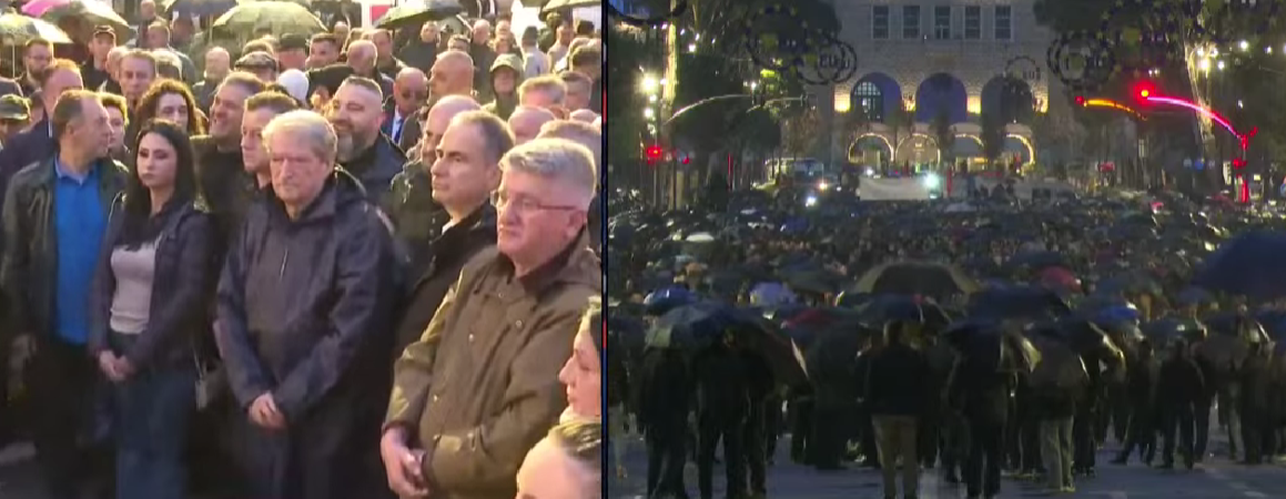 Protesta e 8 të nga PD  Demokratët në një marshim protestë nga Kryeministria  Kuvendi dhe korpusi i ministrive