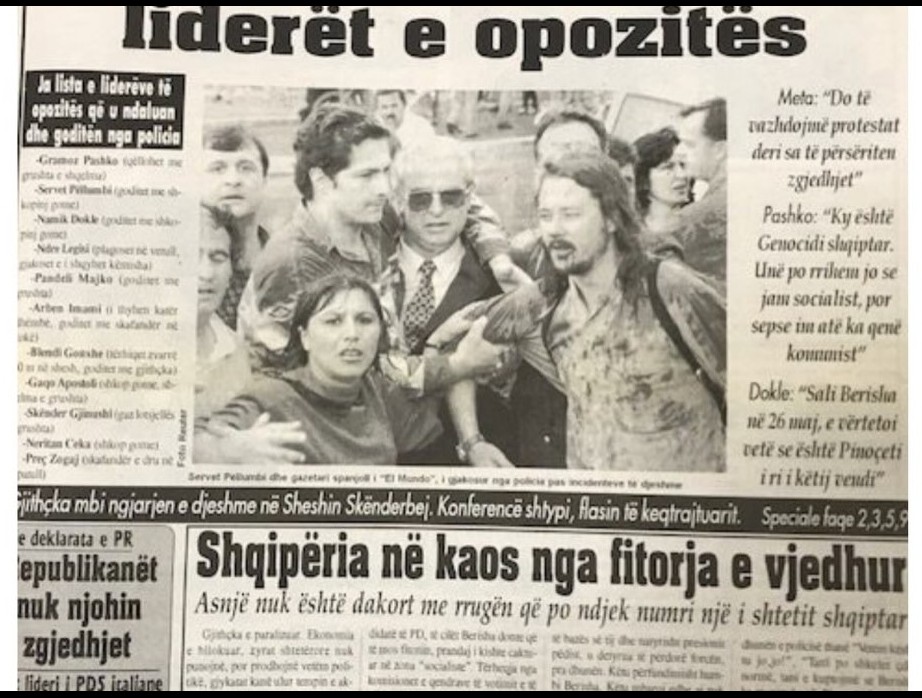 Erion Braçe rikthen pamjet e majit 1996  Kur opozita rrihej barbarisht e protesuesit tërhiqeshin zvarrë