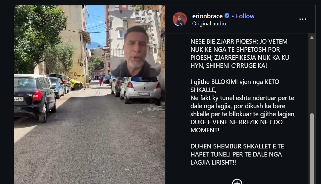 Deputeti Erion Braçe jep alarmin  Nëse bie zjarr  PIQESH  Zjarrfikësja nuk hyn dot në lagjen te  Margarita Tutulani    