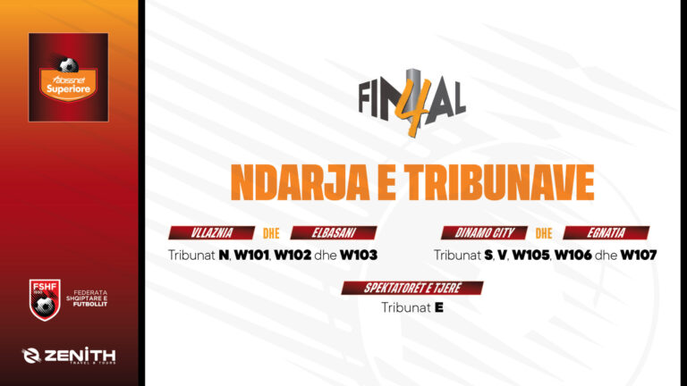 “Final Four”/ Përcaktohet ndarja e tribunave për të gjitha ndeshjet, biletat shiten edhe fizikisht pranë “Air Albania”