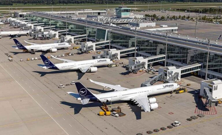 Një dron fluturon pranë aeroportit të Mynihut, pezullohen përkohësisht fluturimet