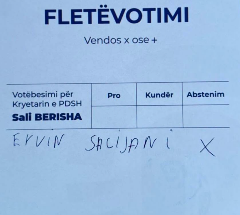 Dje fletë votimi me emrin e Ervin Salianjit!