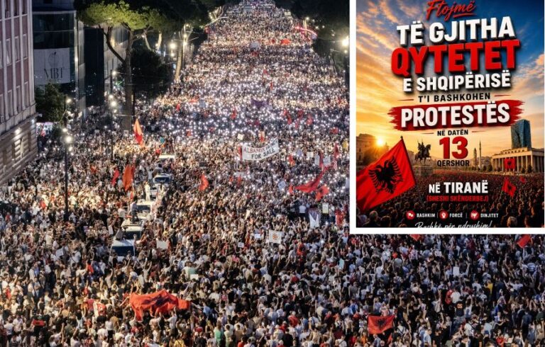 Qindra mijëra qytetarë në shesh, protesta e 14-të kundër qeverisë merr përmasa të mëdha