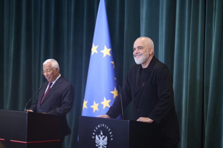 Konferenca e plotë e kryeministrit Edi Rama me Presidentin e Këshillit të Europës, Antonio Costa