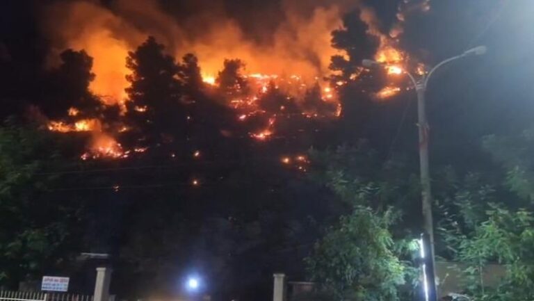 VIDEO/ Bie zjarr në Shëngjin, flakët pranë zonave të banuara dhe rrugës kryesore