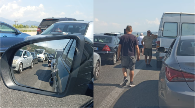 Bllokohet lëvizja në autostradën Tiranë-Elbasan, shkak një aksident