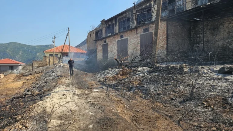 Zjarri në Krujë dëmton linjën e tensionit të lartë, një lagje mbetet pa energji elektrike