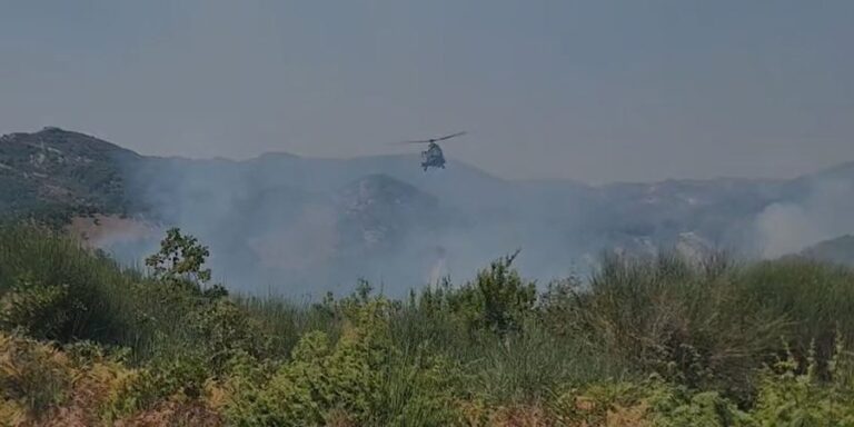 Situata nga zjarret, vijon ndërhyrja nga ajri në Panahor të Mallakastrës