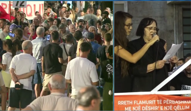 Bashkëshortja e Havzi Nelës thirrje Ramës nga protesta: Jepe dorëheqjen, Shqipërisë i duhet një drejtim i ri