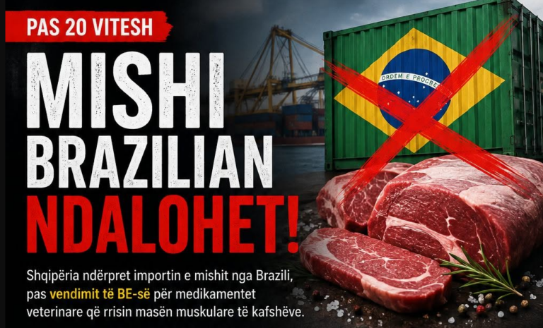 AKU sqaron kufizimet për mishin brazilian: Ngarkesat me certifikata të lëshuara para 3 shtatorit do të pranohen