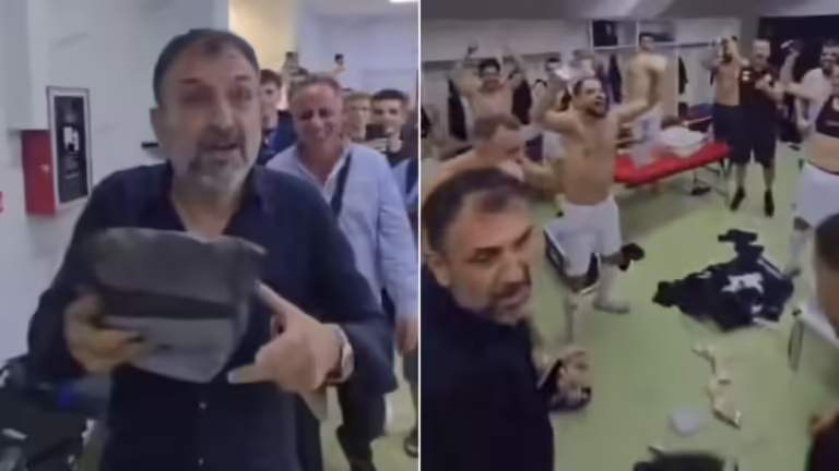 “Shi parash” në dhomën e zhveshjes së Dinamos, festa pas kualifikimit bëhet virale