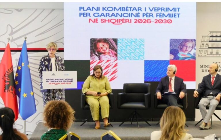 Garancia Evropiane për fëmijët, Ministrja Sala: Plani i veprimit do të mbështesë rreth 100 mijë fëmijë në nevojë