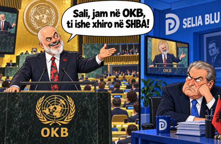 Karikaturë miqësore/ Rama në OKB, Sali në Selinë Blu
