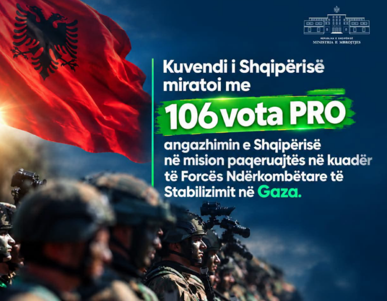 Kuvendi i jep dritën jeshile misionit paqeruajtës në Gaza, ministri Nufi: Shqipëria mbështet përpjekjet e SHBA-së për paqe