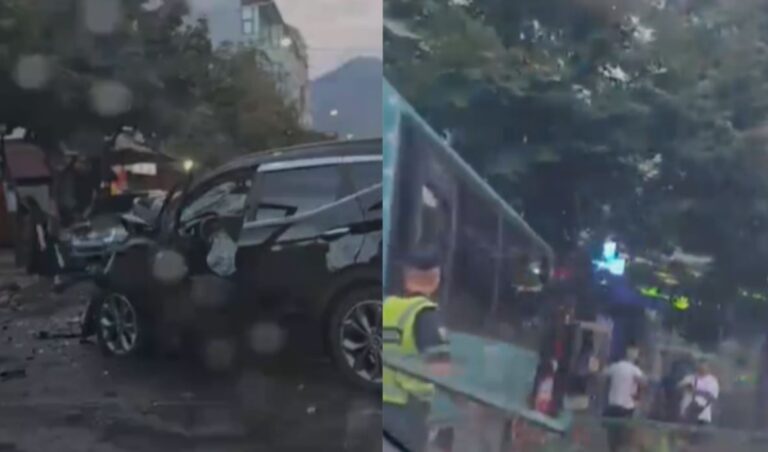 Aksident në Tiranë, autobusi i linjës së Linzës përplaset me një makinë