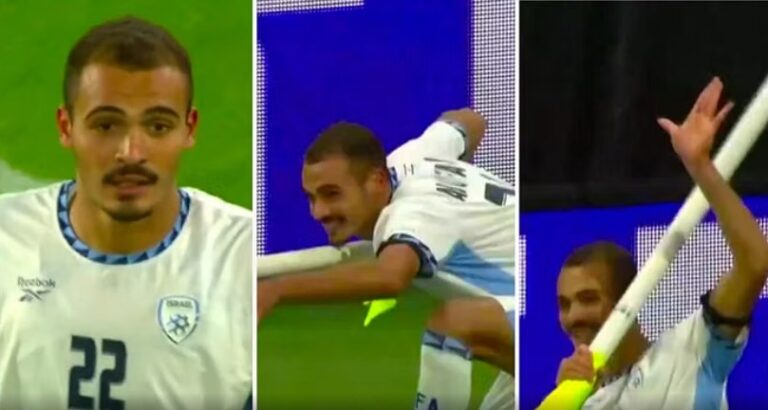 Shënoi dhe festoi çuditshëm, lojtari i Izraelit ndëshkohet me karton të kuq (VIDEO)