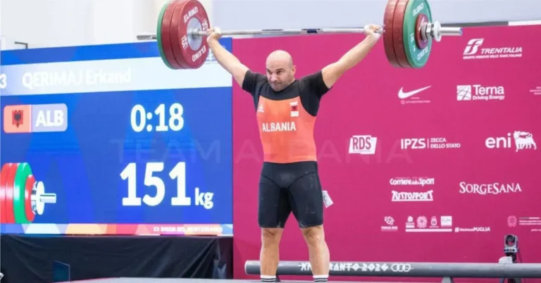 Erkand Qerimaj pranë medaljes në “Taranto 2026”, vendos pesë rekorde kombëtare