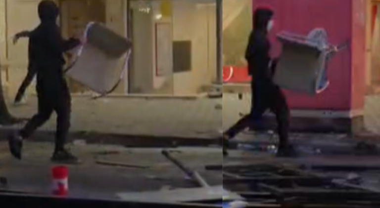VIDEO/ Kaos në ”Rrugën e Durrësit”, protestuesit hyjnë në biznese dhe djegin orenditë