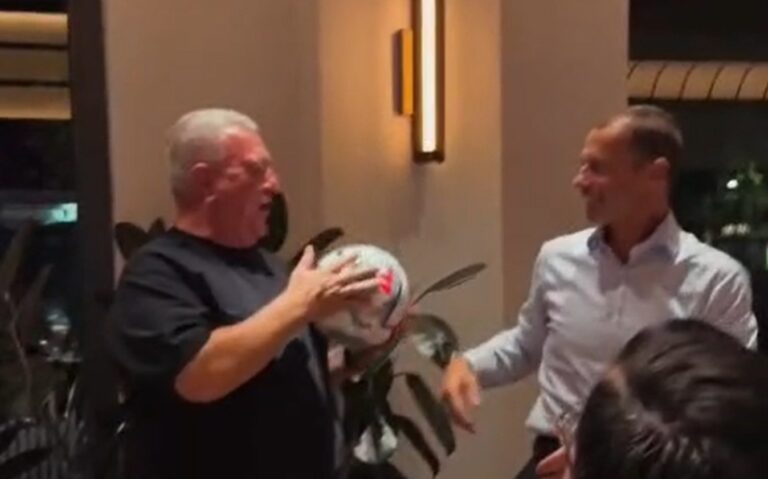 Duka feston ditëlindjen mes drejtuesve të futbollit europian, Ceferin i dhuron një top