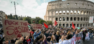 Qindra mijëra protestojnë kundër qeverisë italiane, Meloni
