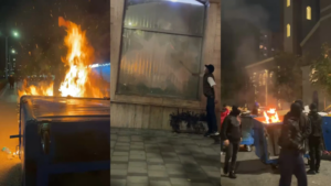 Protestuesit thyejnë një bankë te “Vasil Shanto” dhe ngrenë barrikada në rrugë