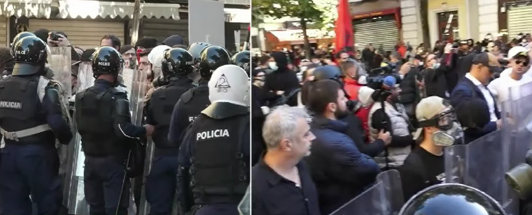 FOTO/ Pas kaosit për disa minuta, pedagogët qetësojnë protestën te Ministria e Arsimit