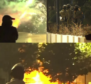 Sheshi ”Skënderbej” arenë trazirash/ Protestuesit me molotov, policia hedh gaz lotsjellës