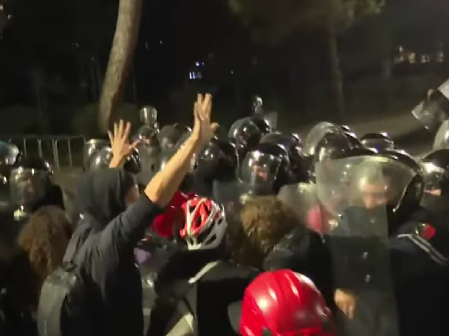 Police use tear gas against girls, protesters shout: You are animals