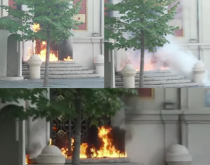 FOTO/ Flakët përfshijnë edhe Ministrinë e Mjedisit
