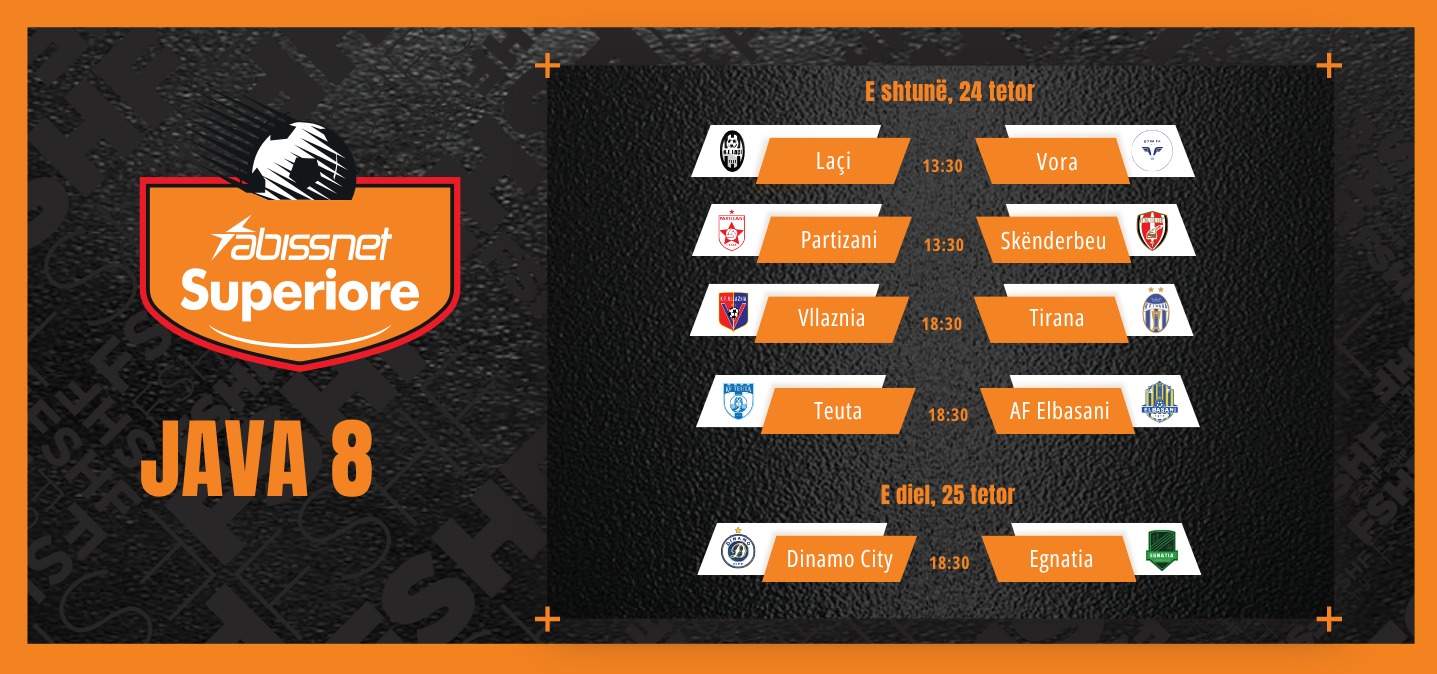 SUPERIOR/ Week 8 matches will be played on Saturday and Sunday